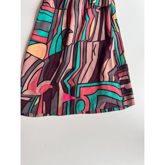 MISSONI Multicolor Graphic Print Silk Pailette Halter Sheath Dress, Size 42/M - Picture 8 of 12